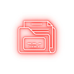 Poster - save file document folder neon icon