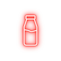 Poster - Milk bottle neon icon