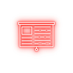 Poster - presentation subject file neon icon