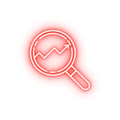 Poster - market magnifier analysis neon icon