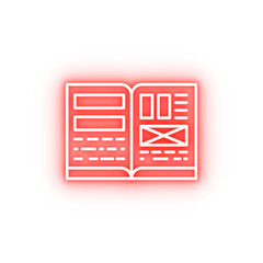 Poster - magazine writing editing file neon icon