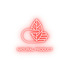 Poster - natural product outline neon icon