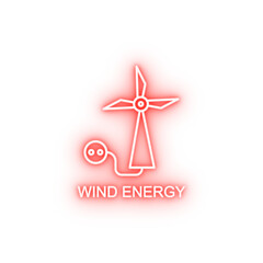 Poster - wind energy outline neon icon