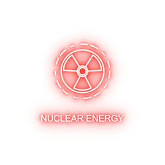 Poster - nuclear energy outline neon icon