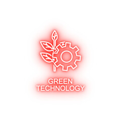 Poster - green technology outline neon icon