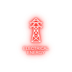 Poster - electrical energy outline neon icon