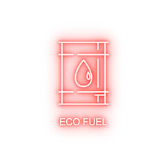 Poster - eco fuel outline neon icon