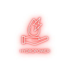 Sticker - hydropower outline neon icon