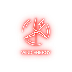 Poster - wind energy outline neon icon