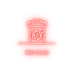 Poster - recycling outline neon icon