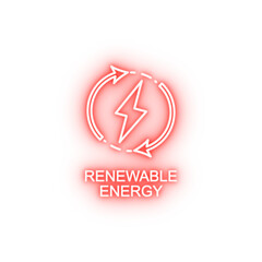 Poster - renewable energy outline neon icon