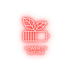 Poster - power of nature outline neon icon