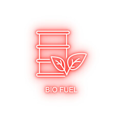 Poster - bio fuel outline neon icon