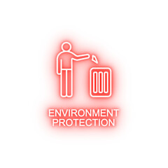 Poster - environment protection outline neon icon