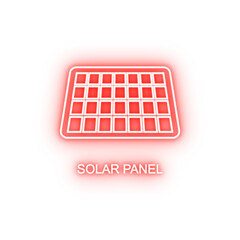 Poster - solar panel outline neon icon