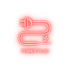 Canvas Print - power plug outline neon icon