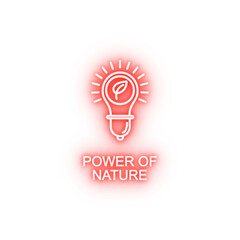 Poster - power of nature outline neon icon