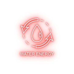 Poster - water energy outline neon icon