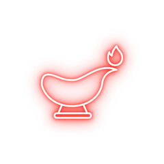 Poster - Diwali Hinduism lamp fire neon icon