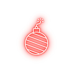 Poster - Diwali rocket fireworks neon icon
