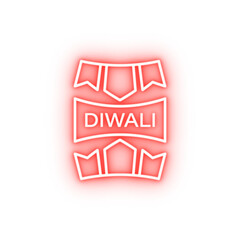 Poster - Diwali decoration pendants neon icon