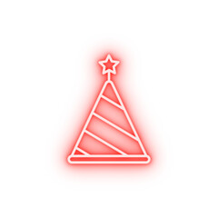 Poster - Diwali party hat celebration neon icon