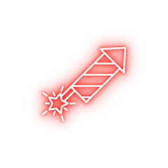 Poster - Diwali rocket celebration neon icon
