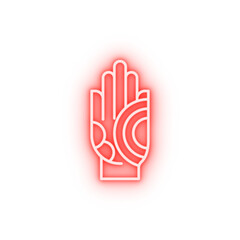 Poster - Diwali hand ornament henna neon icon