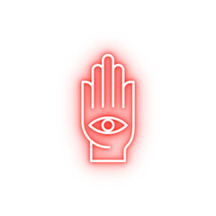 Poster - Diwali hand belief hamsa neon icon