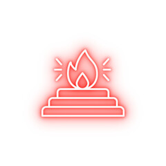 Poster - Diwali fire element neon icon