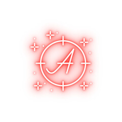 Poster - Letter aim neon icon