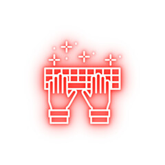 Poster - Keyboard hands neon icon