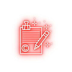 Poster - Pencil text copywriting neon icon