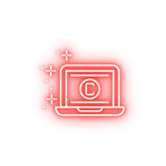 Poster - Notebook copywriting neon icon