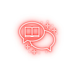 Poster - Chat book neon icon