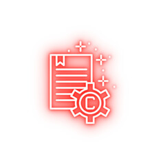 Poster - File gear copywriting neon icon