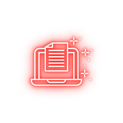 Poster - Notebook file neon icon