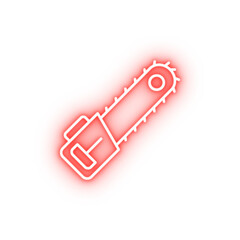 Poster - Chainsaw tool neon icon