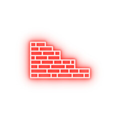 Poster - Brick wall outline neon icon