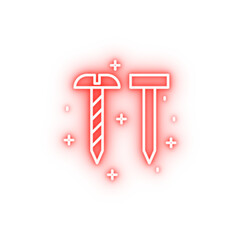 Poster - Construction screws neon icon
