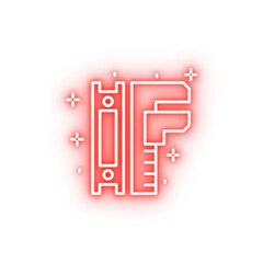 Poster - Construction spanner neon icon