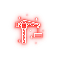 Poster - Construction crane neon icon
