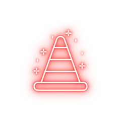 Poster - Construction cone neon icon