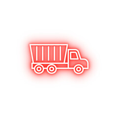Poster - dam truck neon icon