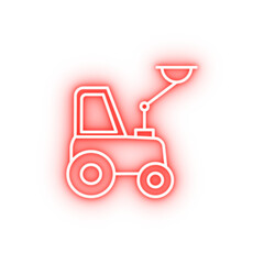 Poster - crane tractor neon icon