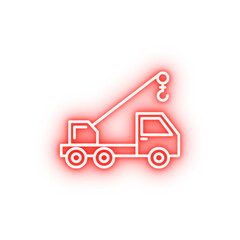 Poster - crane truck neon icon