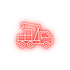 Poster - hydraulic crane neon icon