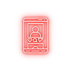 Poster - Phone like communication neon icon