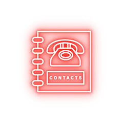 Poster - Contact communication neon icon