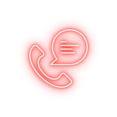 Poster - Phone call communication neon icon